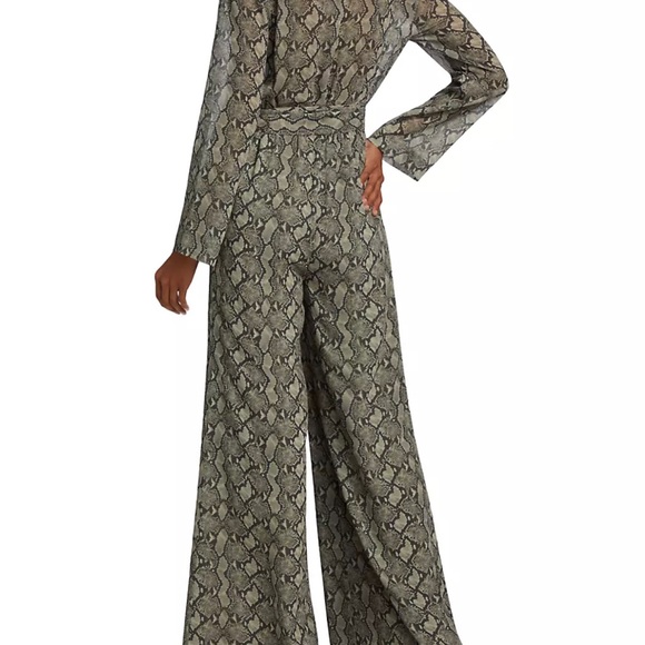 L’ Agence Echo Belted Snakeskin-Print Jumpsuit - Picture 5 of 6